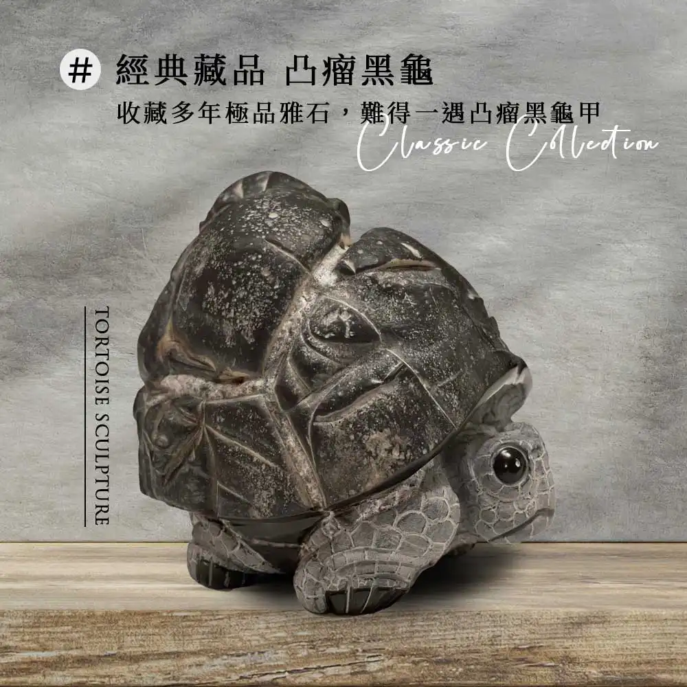 石雕烏龜作品-石龜雕刻-黑龜甲石
