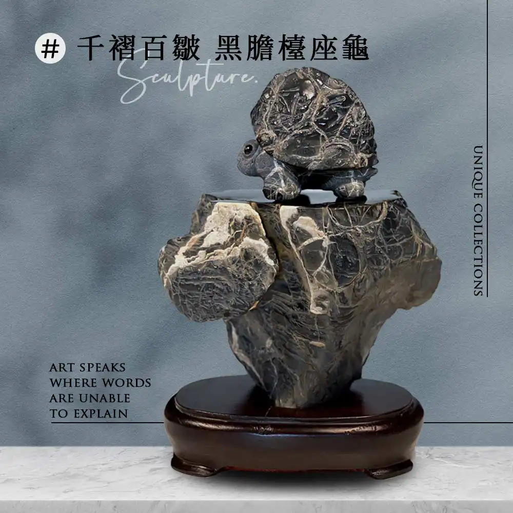 石雕烏龜作品-石龜雕刻-黑膽石
